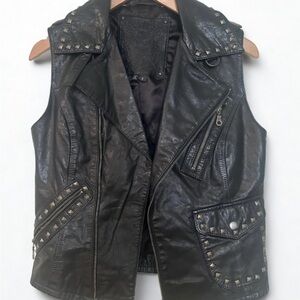 Edgy Black Studded Vest